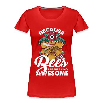 Honey Bee Beekeeping Queen Bee Beekeeper Honey Bee Liebha - Women's Premium Organic T-Shirt - red - Front - Mia (176cm)