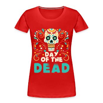 Sugar Skull Day of the Dead Mexico Vacation mexikani - Women's Premium Organic T-Shirt - red - Front - Mia (176cm)