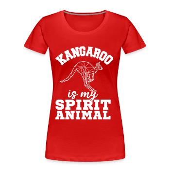 Kangaroo Spirit Animal Australien Outback Beutelti - Frauen Premium Bio T-Shirt - Rot - Vorne - Mia (176cm)