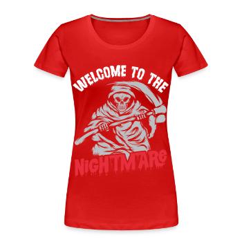 Sensenmann-Sensen-Albtraum-Engel des Todes Hallowe - Frauen Premium Bio T-Shirt - Rot - Vorne - Mia (176cm)