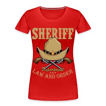 Sheriff Cowboy Pistols Sheriff Star Badge Officer - Frauen Premium Bio T-Shirt - Rot - Vorne - Mia (176cm)