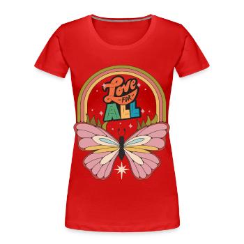 Butterfly Love All Motivational Dicton avec Cute B - T-shirt bio Premium Femme - rouge - Devant - Mia (176cm)