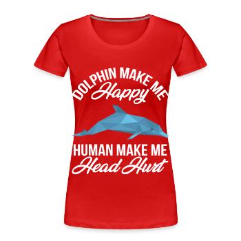 Dolphin Luck Whale Dolphins Unterwasserwelt Ozean - Frauen Premium Bio T-Shirt - Rot - Vorne - Mia (176cm)