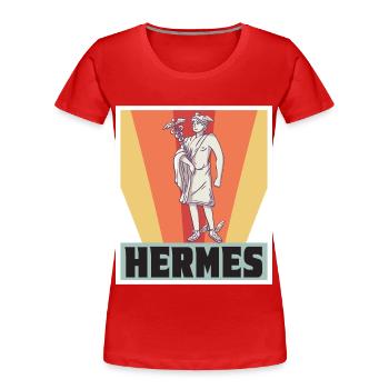 Hermes Griechenland Gott Griechische Mythologie An - Frauen Premium Bio T-Shirt - Rot - Vorne - Mia (176cm)