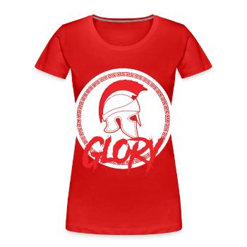 Sparta Glory Spartaner Helm Gladiator Antikes Grie - Frauen Premium Bio T-Shirt - Rot - Vorne - Mia (176cm)
