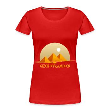 Pyramides de Gizeh Anubis Egypte Souvenir Egypte - T-shirt bio Premium Femme - rouge - Devant - Mia (176cm)