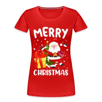 Sankt-Weihnachtsbaum Schnee-Weihnachtsfest-Schneef - Frauen Premium Bio T-Shirt - Rot - Vorne - Mia (176cm)