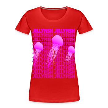 Jellyfish Fish Underwater Ocean Life Marine Animals - Women's Premium Organic T-Shirt - red - Front - Mia (176cm)
