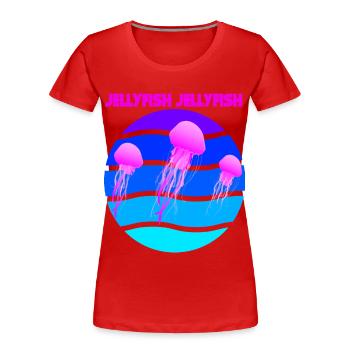 Méduses plongée aquatique vie marine animaux marins - T-shirt bio Premium Femme - rouge - Devant - Mia (176cm)