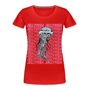 Mystical Jellyfish Ocean Life Underwater Sea Animal - Women's Premium Organic T-Shirt - red - Front - Mia (176cm)