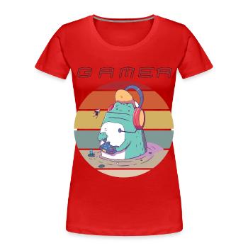 Video Games Retro Gamer Console Games Funny Games - Frauen Premium Bio T-Shirt - Rot - Vorne - Mia (176cm)
