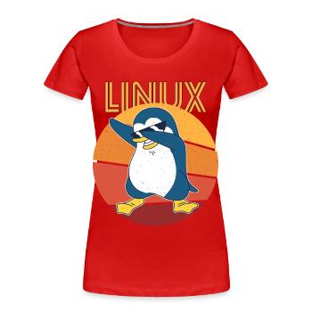 Linux Admin Cool Penguin Nerd Informatics - Frauen Premium Bio T-Shirt - Rot - Vorne - Mia (176cm)