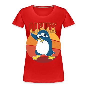 Linux Root Admin Cool Penguin Informatics Nerd - Frauen Premium Bio T-Shirt - Rot - Vorne - Mia (176cm)