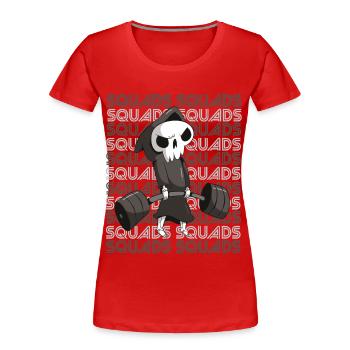 Todesschwadronen Training Motivation Kreuzheben Fi - Frauen Premium Bio T-Shirt - Rot - Vorne - Mia (176cm)