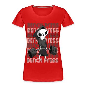 Todesbankdrücken Workout Motivation Deadlift Gym - Frauen Premium Bio T-Shirt - Rot - Vorne - Mia (176cm)