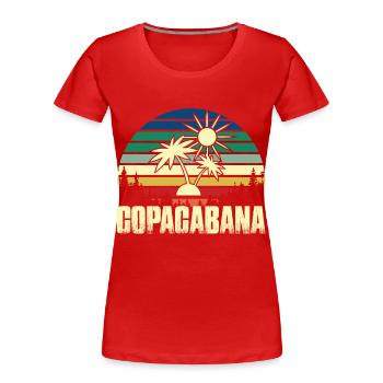 Rio Beach Copacabana Urlaub Palmen Sommersonne Bra - Frauen Premium Bio T-Shirt - Rot - Vorne - Mia (176cm)