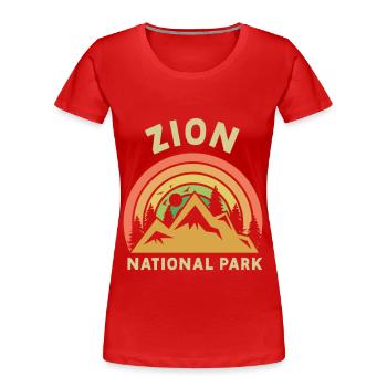 Zion National Park Utah Wandern Camping Outdoor - Frauen Premium Bio T-Shirt - Rot - Vorne - Mia (176cm)