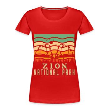 Zion National Park Utah Wandern Camping Outdoor - Frauen Premium Bio T-Shirt - Rot - Vorne - Mia (176cm)