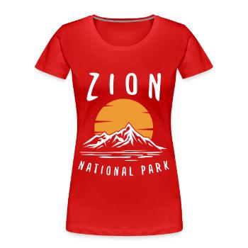 Zion National Park Utah Wandern Camping Outdoor - Frauen Premium Bio T-Shirt - Rot - Vorne - Mia (176cm)