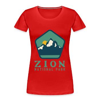 Zion National Park Utah Wandern Camping Outdoor - Frauen Premium Bio T-Shirt - Rot - Vorne - Mia (176cm)