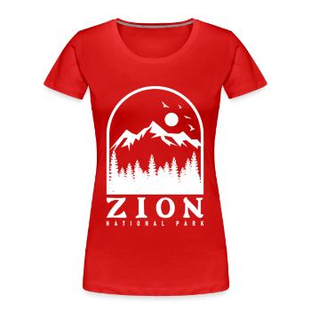 Zion National Park Utah Wandern Camping Outdoor - Frauen Premium Bio T-Shirt - Rot - Vorne - Mia (176cm)