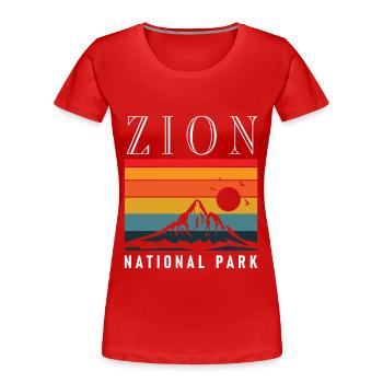 Zion National Park Utah Wandern Camping Outdoor - Frauen Premium Bio T-Shirt - Rot - Vorne - Mia (176cm)