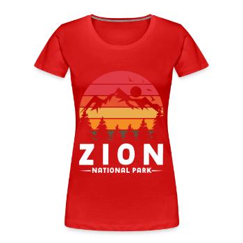 Zion National Park Utah Wandern Camping Outdoor - Frauen Premium Bio T-Shirt - Rot - Vorne - Mia (176cm)