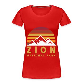 Zion National Park Utah Wandern Camping Outdoor - Frauen Premium Bio T-Shirt - Rot - Vorne - Mia (176cm)