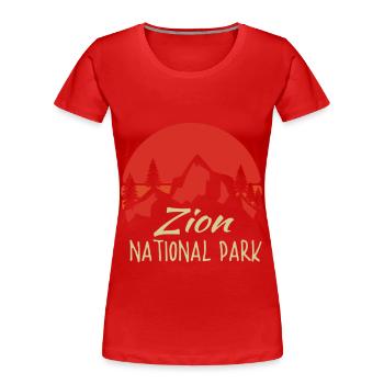 Zion National Park Utah Wandern Camping Outdoor - Frauen Premium Bio T-Shirt - Rot - Vorne - Mia (176cm)