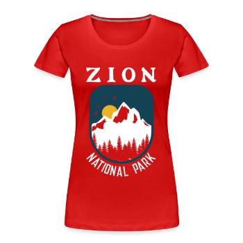 Zion National Park Utah Wandern Camping Outdoor - Frauen Premium Bio T-Shirt - Rot - Vorne - Mia (176cm)