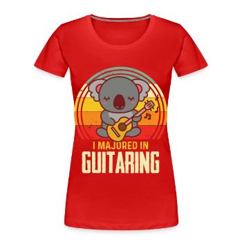 Gitarrenspiel Netter Gitarrist Rockgitarrenmusiker - Frauen Premium Bio T-Shirt - Rot - Vorne - Mia (176cm)