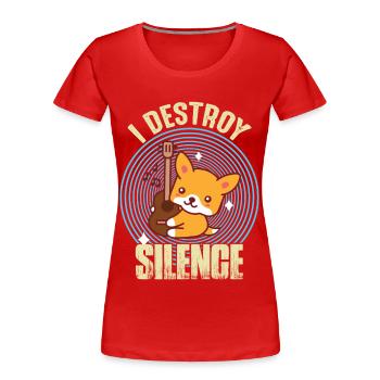 Guitar Destroy Silence Netter Fox-Gitarrist Rockgi - Frauen Premium Bio T-Shirt - Rot - Vorne - Mia (176cm)