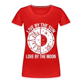 Lune Soleil Jour Lune Phase Lune Phases Lunaires de la Lune - T-shirt bio Premium Femme - rouge - Devant - Mia (176cm)