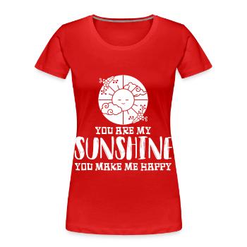 Sonne Mond Sonnenschein Mondaufgang Sonnenuntergan - Frauen Premium Bio T-Shirt - Rot - Vorne - Mia (176cm)