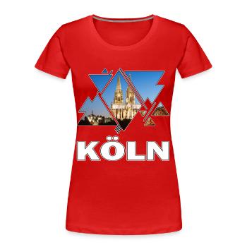 Cologne Cathedral Germany City Skyline Home Love - Women's Premium Organic T-Shirt - red - Front - Mia (176cm)