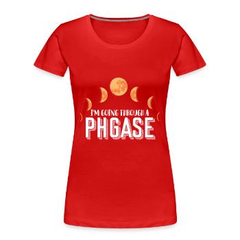 Phase Lune Lulaire A Phase Soleil Amour Lunes - T-shirt bio Premium Femme - rouge - Devant - Mia (176cm)