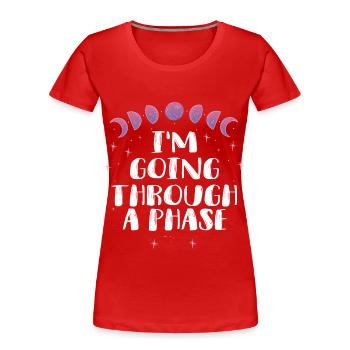 Moonphase Phasen des Mondes Mondschein - Frauen Premium Bio T-Shirt - Rot - Vorne - Mia (176cm)