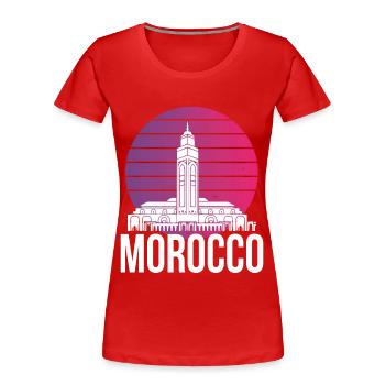 Ville marocaine Maroc Skyline Afrique Gibraltar - T-shirt bio Premium Femme - rouge - Devant - Mia (176cm)