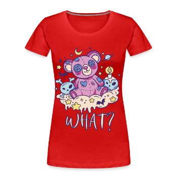 Drôle de cauchemar de crâne en peluche, hein? Meurtrier - T-shirt bio Premium Femme - rouge - Devant - Mia (176cm)