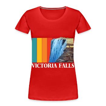 Victoria Falls Africa Souvenir Zimbabwe Tourist Sa - T-shirt bio Premium Femme - rouge - Devant - Mia (176cm)