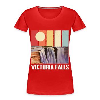 Cascade Afrique Victoria Falls Souvenir Zimbabwe - T-shirt bio Premium Femme - rouge - Devant - Mia (176cm)