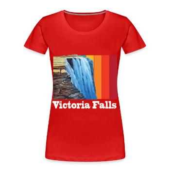Victoria Falls Waterfall Souvenir Afrique Zimbabwe - T-shirt bio Premium Femme - rouge - Devant - Mia (176cm)