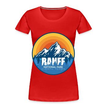 Parc national Banff Alberta Canada Souvenir - T-shirt bio Premium Femme - rouge - Devant - Mia (176cm)