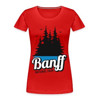 Banff Camping National Park Alberta Canada Souveni - T-shirt bio Premium Femme - rouge - Devant - Mia (176cm)