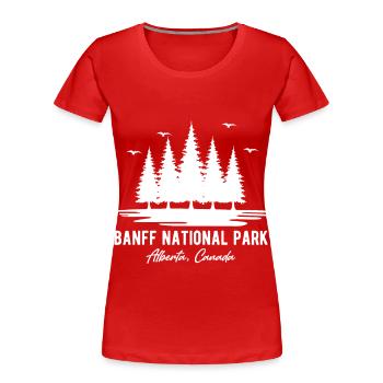 Parc national du Canada Banff Alberta Randonnée souvenir - T-shirt bio Premium Femme - rouge - Devant - Mia (176cm)