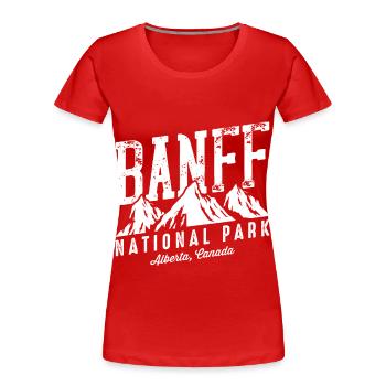 Wanderungen Kanada Nationalpark Banff Souvenir Alb - Frauen Premium Bio T-Shirt - Rot - Vorne - Mia (176cm)