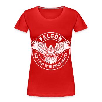 Falke Scharfe Objekte Falknerei Ornithologe Adler - Frauen Premium Bio T-Shirt - Rot - Vorne - Mia (176cm)