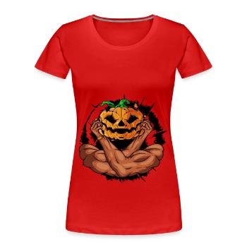 Halloween mit Arme - Frauen Premium Bio T-Shirt - Rot - Vorne - Mia (176cm)