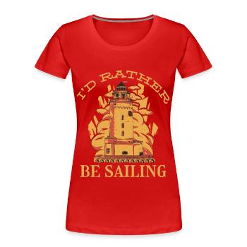 Leuchtturm Vitamin Seesegler Anker Ozeanriese - Frauen Premium Bio T-Shirt - Rot - Vorne - Mia (176cm)