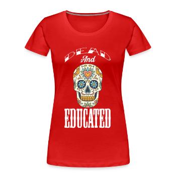 Tote Bildung Zuckerschädel Tag der Toten - Frauen Premium Bio T-Shirt - Rot - Vorne - Mia (176cm)